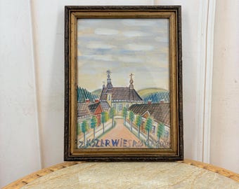 Antique Art - Nikifor Krynicki Painting: Old Krynica Zdroj, Polish Urban Art