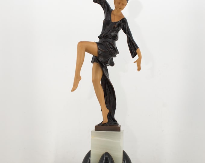Bronze Dancer Statue after Philippe – Art Deco Figurine with Elegant Box – Birthday Gift – Sculpture for Collectors & Home Decor