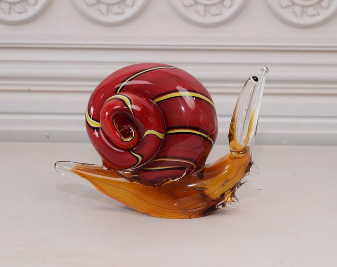 Funny Colorful Snail Murano Style - Snail Murano Statue - Venetian Glass - Home Decor - Gift Idea for Wedding, Birthday, Collector's Item