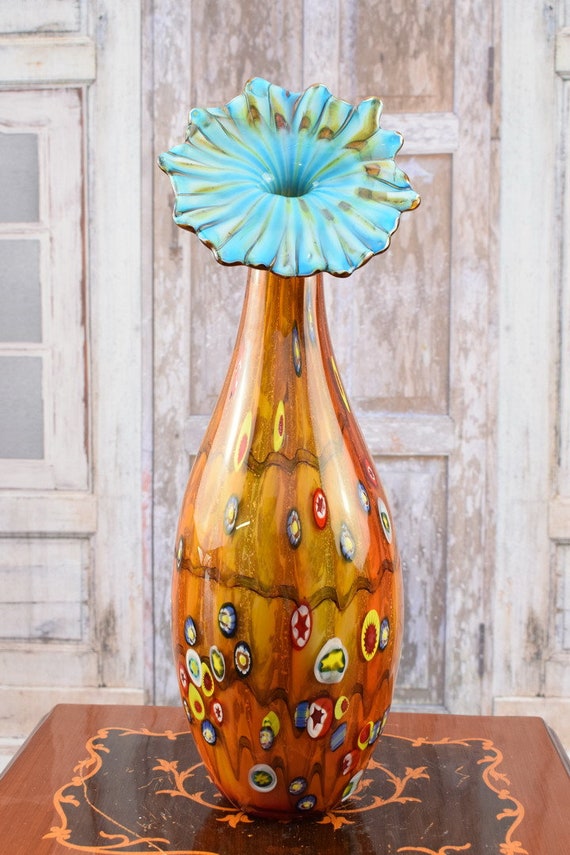 Vase SCAVO style romain en verre d'art soufflé de MURANO | Kaufen auf