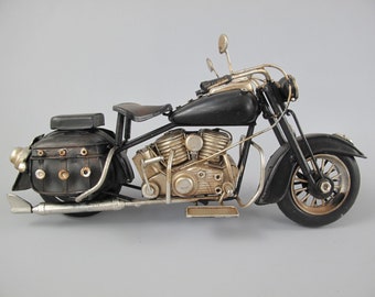 Vintage zwarte helikoptermotorfiets Model: metalen motordecor