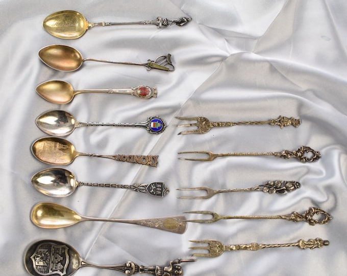 14 pcs Silver Spoons and Forks - Collector Items - Unique Silver pr 800 - Spoon and Fork - Gift Idea - Home Decor