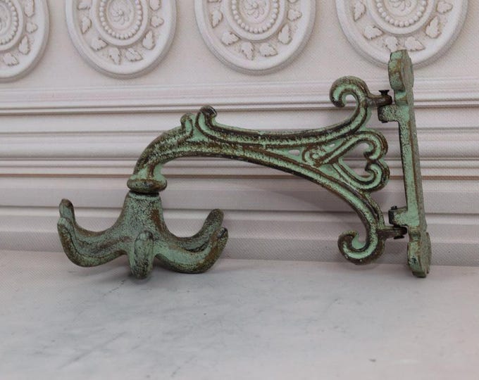 Wall Swivel Hanger Green Patina - Wall Hanger Vintage - Green Hook - Hanger for Jackets and Coats - Luxury Gift Idea - Home Decor