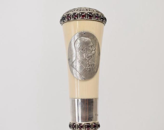 Antique Walking Cane – Silver 84 Hallmark – Imperial Russian Double-Headed Eagle – Franz Joseph I Era – Unique Collectible - Rubys Stones