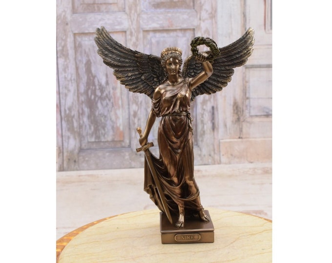 Goddess Nike with Laurel - Mythology Statue - Victoria Roman Goddess - Home and Office Gift - Gift for Boss - Unique Gift
