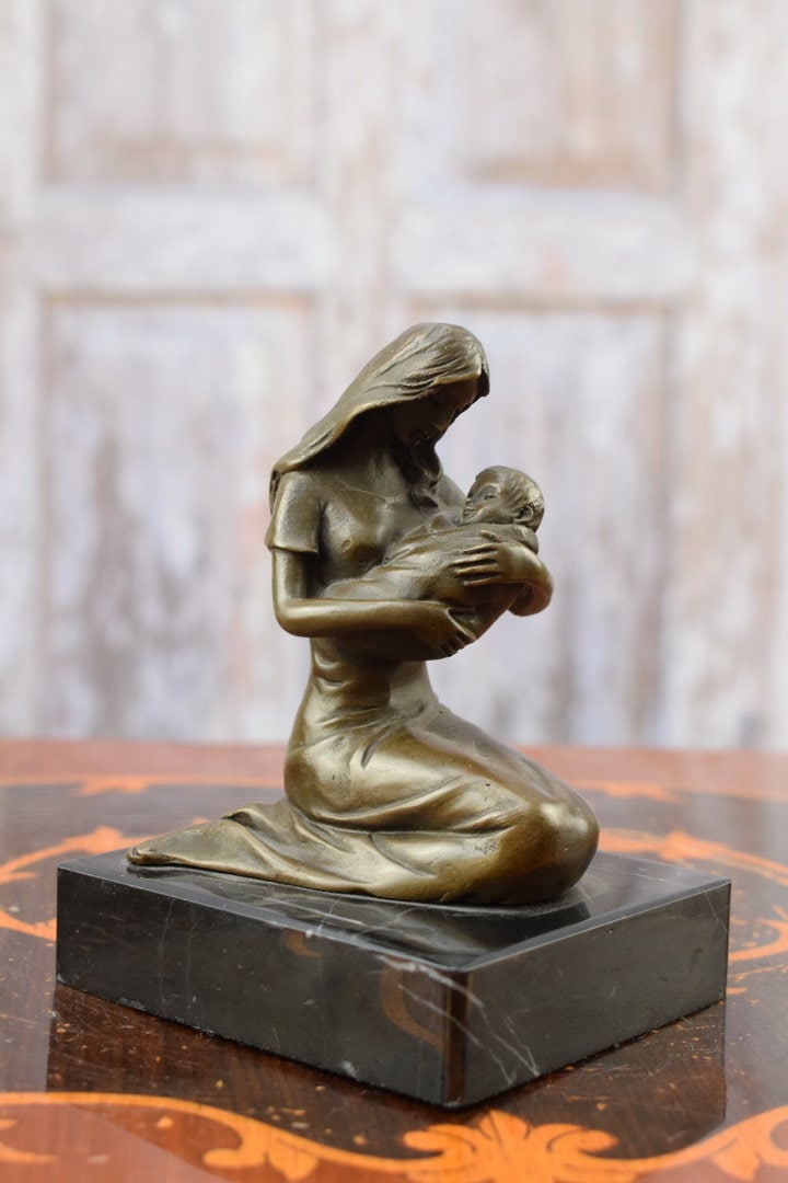 Bronze mother child -  France