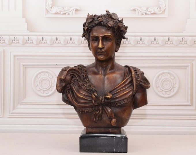 Gaius Julius Caesar Bronze Bust  Bronze Mythological Statue - Bronze Interior Design - Bronze Roman Military - Home and Garden Decor