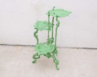 Cast Iron Flower Green Storied - Vintage Coffee Table - Green Table Rustical Gift Idea - Exclusive Home & Garden Decor