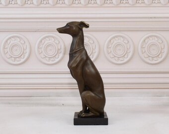 ブロンズ製グレイハウンドの置物：高級犬彫刻、アート装飾 - Etsy 日本