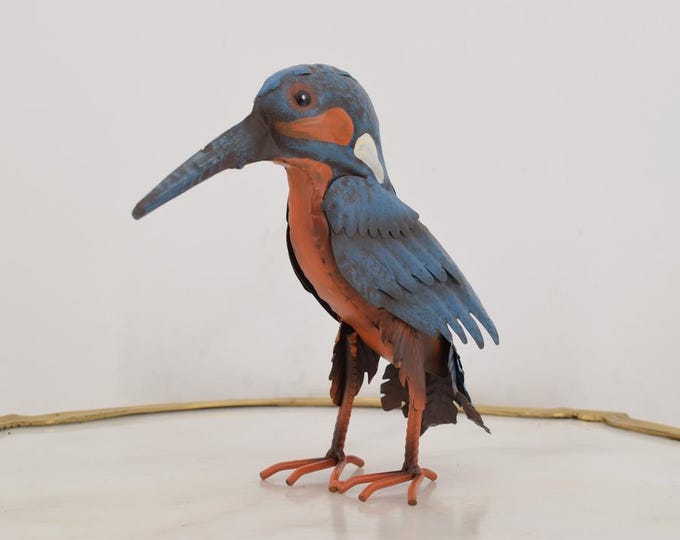 Iron Woodpecker Colorful Figurine - Figure Sculpture Woodpecker - Garden Statue Gift Idea - Handcrafted Penguin - Home and Garden Decor