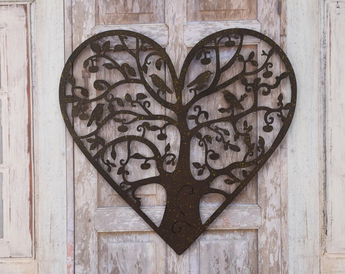 Rustic Metal Brown Heart - Wall Art - Wall Decor - Handmade Metal Heart - Art Work Heart - Regendy Decor - Lovers Gift Idea - Home Decor