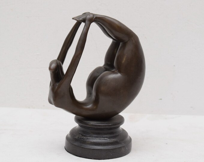 Modern gymnast bronze figurine, abstract sculpture bronze sculpture art work, art deco dancer statue Mature Content  -