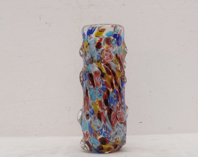 Colorful glass vase - colorful vase murano style flower pot - hand made Venetian Glass - abstract vase