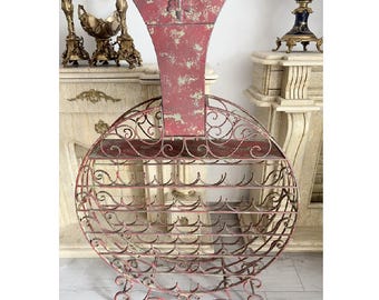 Antique French Wine & Champagne Rack - Decorative Metal Bottle Stand