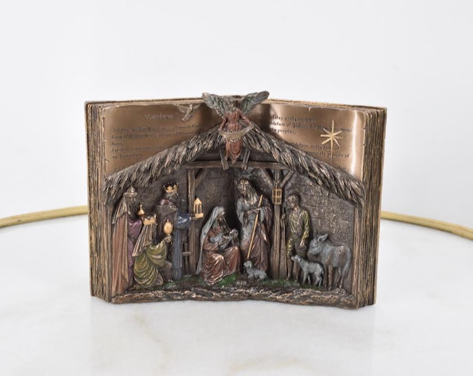 Relief Christmas Nativity Scene  - Christmas Statue  - Holy Bible Sculpture - Regency Decor - Christmas Home Decor - Gift Idea