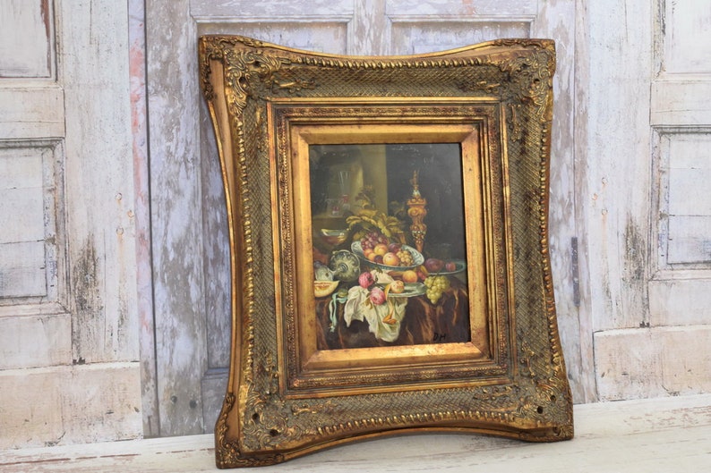 Peinture unique dans un cadre doré peinture d'intérieur ancienne oeuvres d'art pour meubles anciens huile sur bois oeuvre d'art murale cadeau de luxe décoration d'intérieur image 8