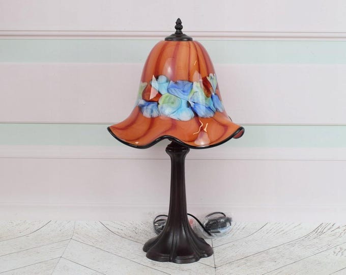 Rainbow Murano Glass Lamp - Desk Lamp - Murano Style Lamp - Office Gift - Night Stand Lamp - Vintage Lamp - Home Decor