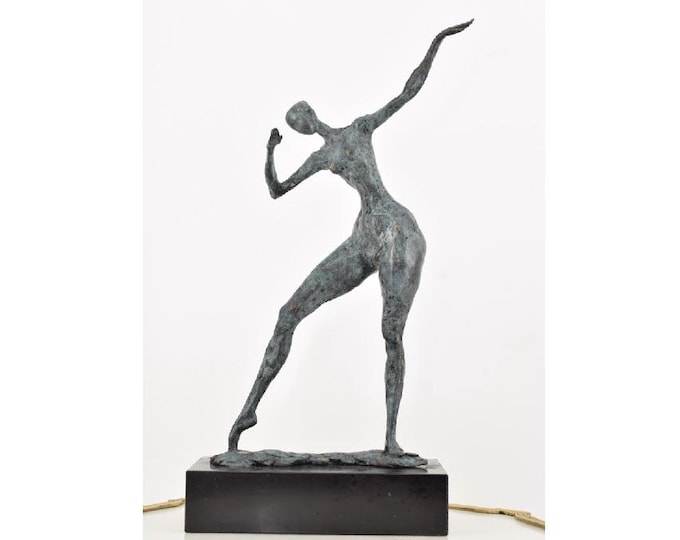 Modernist Abstract Bronze Dancer Statue – Green Patina Art Deco Sculpture – Elegant Home Decor Gift - Milo Sculpture