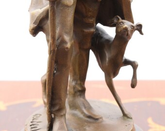 大理石の台座に犬を連れたフリードリヒ2世のブロンズ像 - Etsy 日本