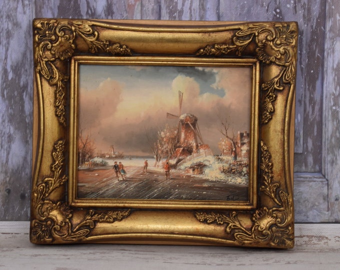 Wonderful Painting Winter Landscape - Painting Windmills Landscape - Painting Art Work - Wall Decor - Amazing Home Decor