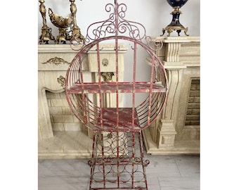 Antique French Wine & Champagne Rack - Decorative Metal Bottle Stand