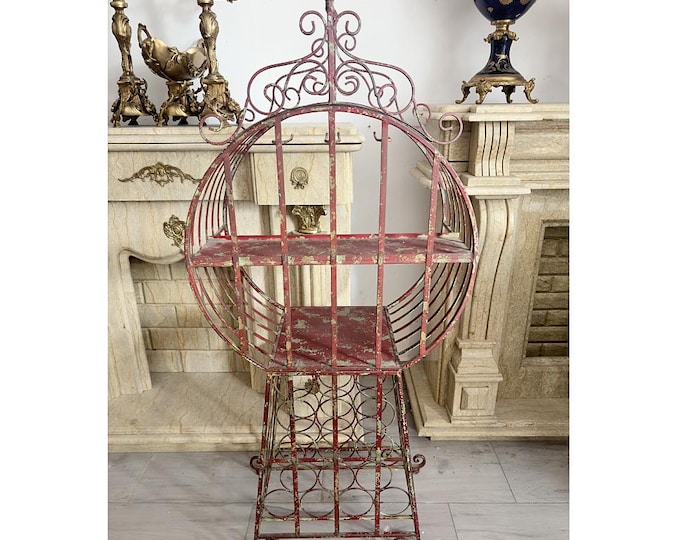 Antique French Wine & Champagne Rack - Decorative Metal Bottle Stand