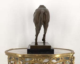 鞍をつけた馬のブロンズ彫刻：大理石のPJメネ様式の馬の像 - Etsy 日本