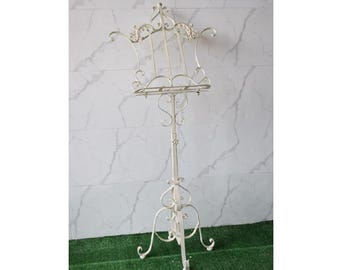 Art Deco Iron Menu Stand: Floral Restaurant Decor (59 Inch)
