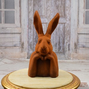Cast Iron Funny Thinking Rabbit  - Rustic Cast Iron Rabbit - Amazing Garden Statue - Figurine Hare - Gift Idea for Home and Garden