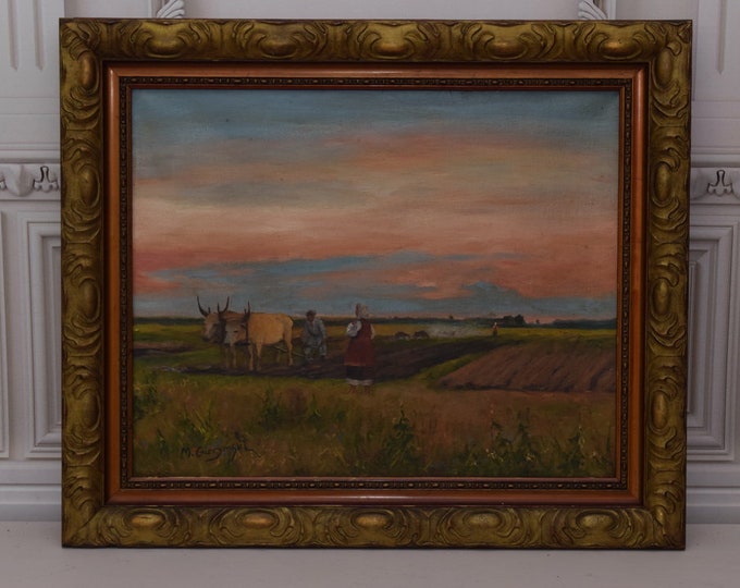 Nocturne Old Painting - Nocturne Oil on Canvas - Polish Art - Exclusive Gift - Wall Art Painting - Antique Painting - Home Decor