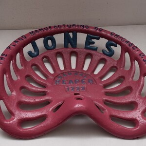 Cast Iron Tractor Implement Seat Collectables Jones Manual Reaper 1222 Farm Chair  Gift Idea Farmer Vintage -