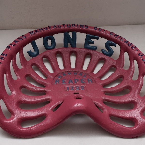 Cast Iron Tractor Implement Seat Collectables Jones Manual Reaper 1222 Farm Chair  Gift Idea Farmer Vintage - Personalized Gifts