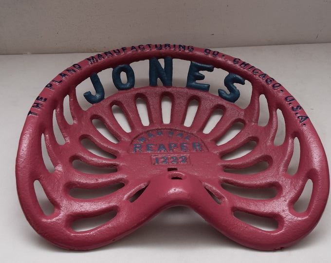 Cast Iron Tractor Implement Seat Collectables Jones Manual Reaper 1222 Farm Chair  Gift Idea Farmer Vintage -
