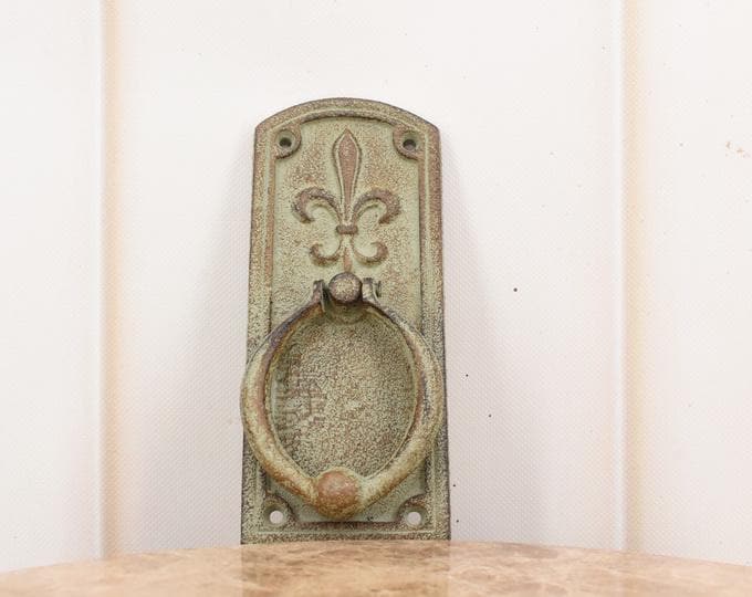 Cast Iron Green Door Knocker - Art Nouveau Style - Vintage Home Decor - Garden Entry Door Hardware - Antique Style Knocker - Unique Gift