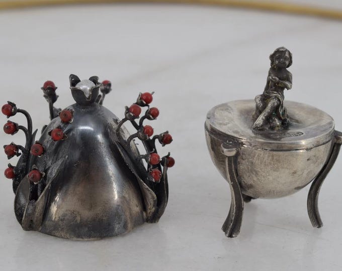 Tsar Silver Egg - Lily of the Valley Egg - Silver Egg with Red Stones - Exclusive Tsar Silver - Collector Item - Silver 84 Gift for Birthday