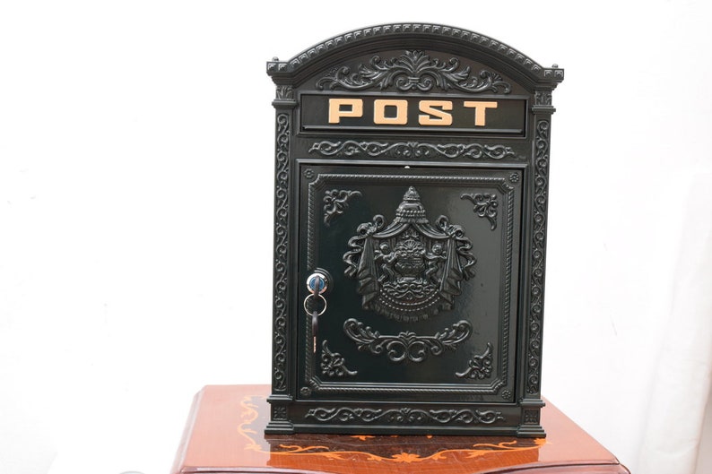 Vintage Green Mailbox: Floral Garden Decor, Antique Style Post - Etsy