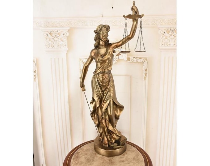 Large Resin Lady Justice Sculpture – Lawyer, Judge, Courtroom Decor Statue