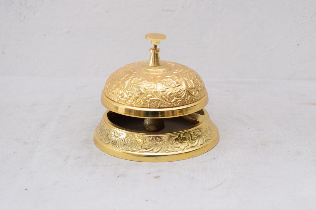 Bell Reception Polished Brass Elegant Hotel Bell Table Bell Style Art Deco Gift Idea Hotel Etsy
