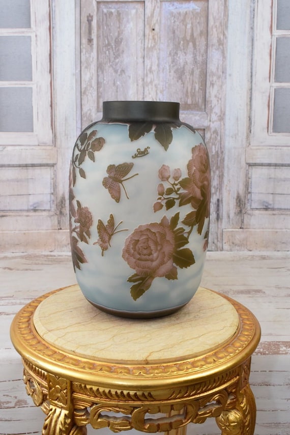 Galle エミール・ガレ風 ガレ風 花瓶 花瓶 花模様 エミール・ガレ Tip