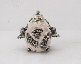 Silver Old Hunter Inkwell Boars Instand Rare Silver  s Russia  Hunter Gift Boars