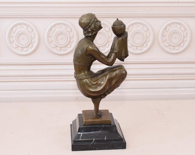 Oblivion Bronze Statue - Art Deco Scukpture - Vintage Bronze - Foundry Mark - Home Decor - Elegant Premium Statue