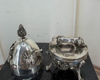 Hunter Silver Egg - Silver Dachshund Dog Figurine - Luxury Egg Figurine Gift for Hunter - Exclusive Hunting Decor Gift