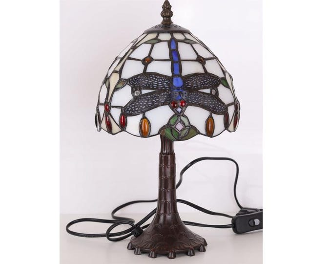 Tiffany Style Table Lamp - Flower Stained Glass - Bedside Lamp - Office Lamp - Home Decor - Gift Idea for Birthday, Office, Boss
