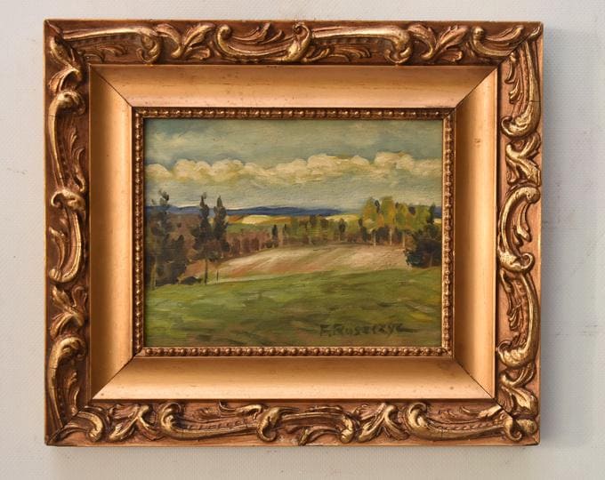 Forest Landscape – Eastern Borderlands Art – Vintage Wall Decor Old Polish Oil Painting On Wood – Ruszczyc Art