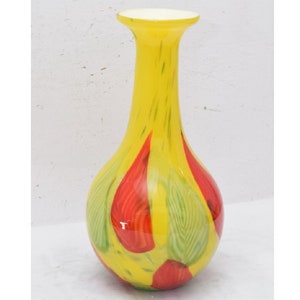 Vase Yellow and Orange Murano Style - Elegant Vase Gift Italian Venetian Product - Glass Vase