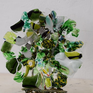 Green Plateau Glass on Murano Style  Beaufitul Gift Handmade Product   Art Deco