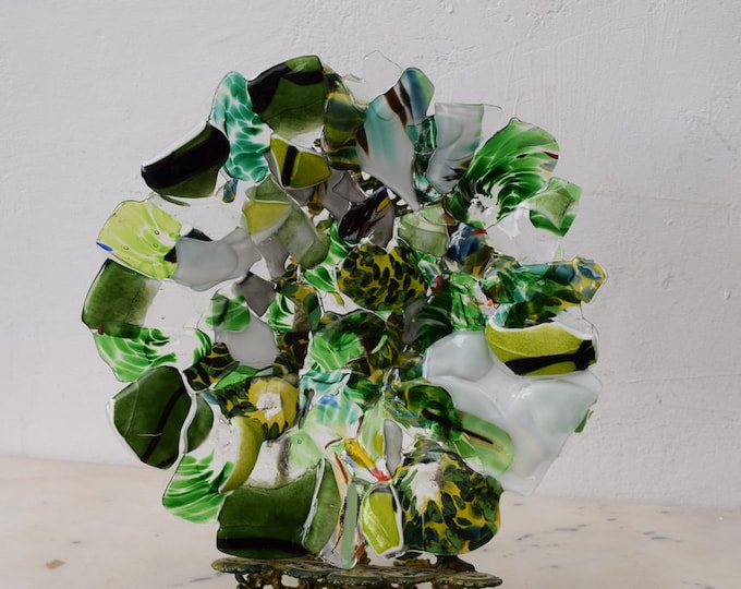 Green Plateau Glass on Murano Style  Beaufitul Gift Handmade Product   Art Deco