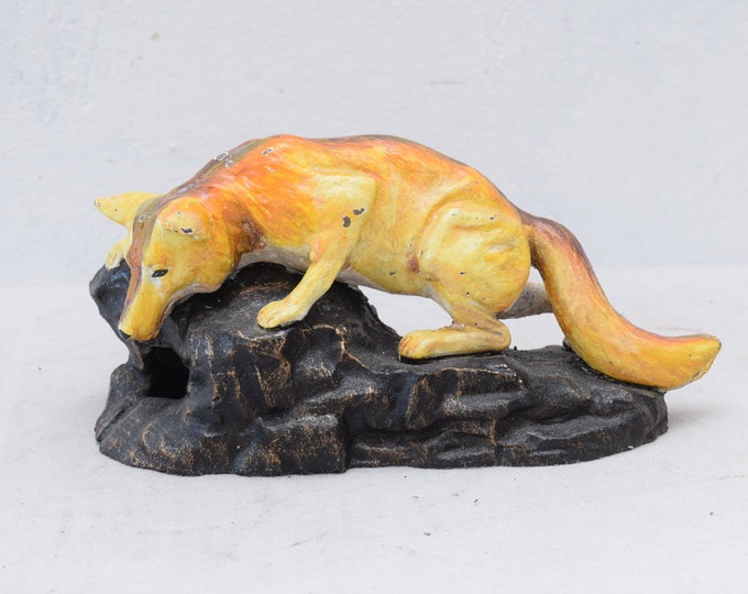 Fox Cast Iron Sculpture Figure Realistic Figurine Gift Vintage  Style