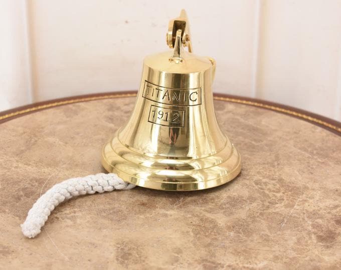 Brass Titanic Ship Bell – Vintage Nautical Maritime Decor 1912
