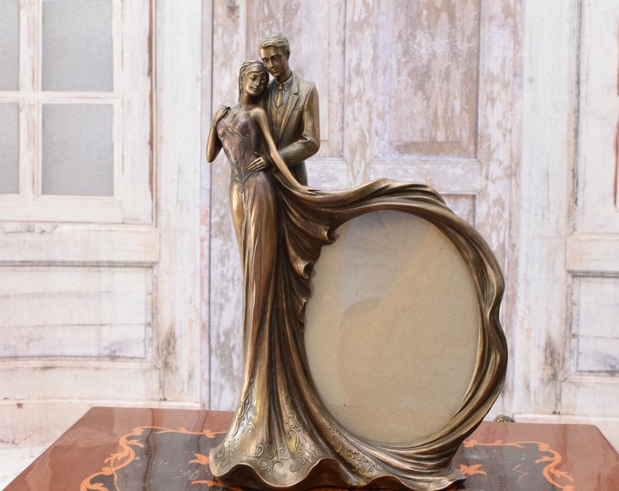 Figural Wedding Photo Frame - Wedding Gift Idea - Standing Picture Frame - Loving Frame - Anniversary Picture Frame - Gift Idea